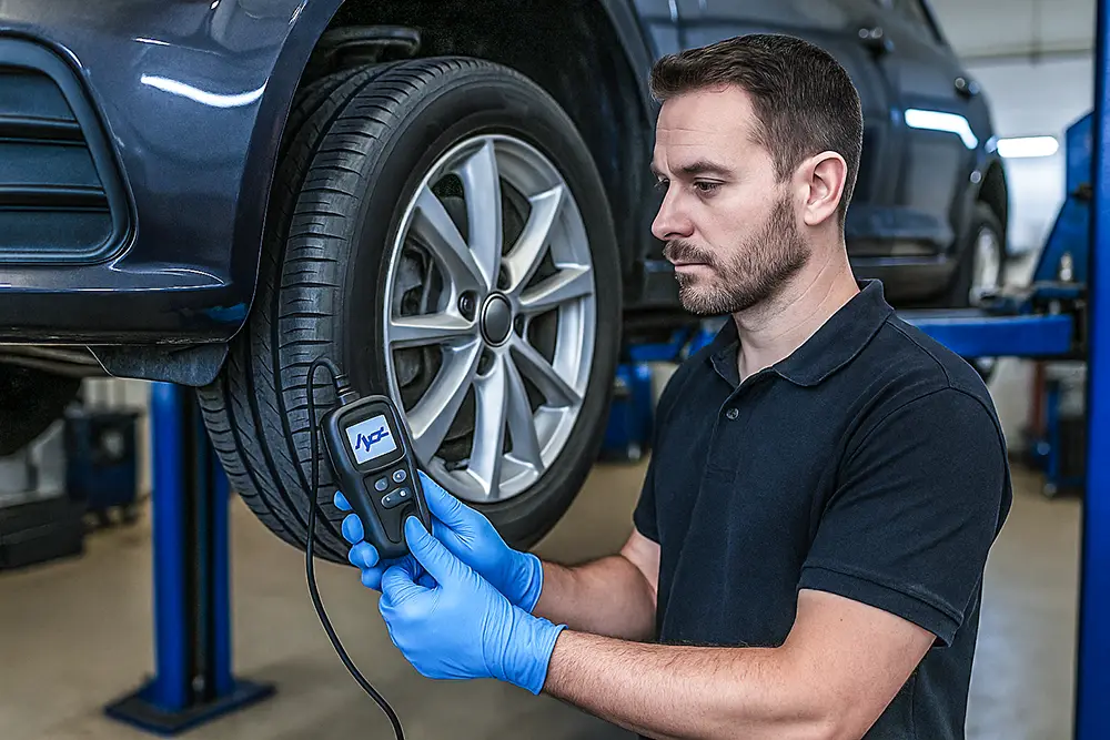 RDKS-Service beim Reifenwechsel in der Werkstatt von Grip-und-Klar in Gießen